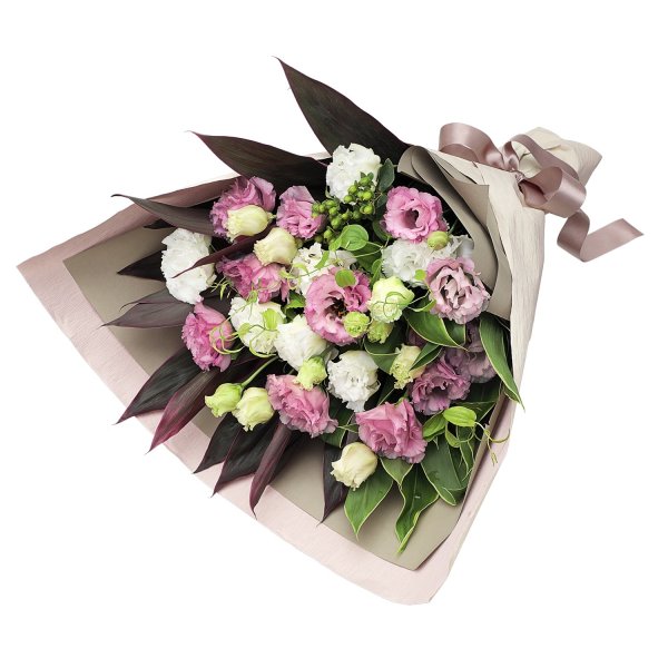 画像1: ＜9月オススメ商品＞2色トルコキキョウの花束(全国) (1)