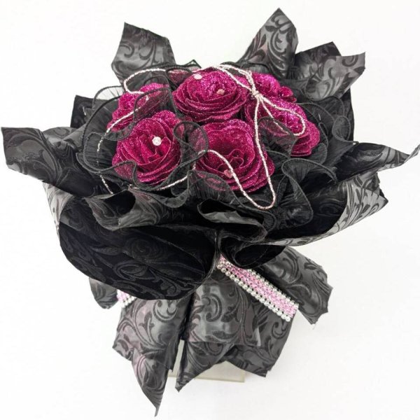 画像2: キラキラ輝く枯れない花束 グリッターローズブーケ (2)