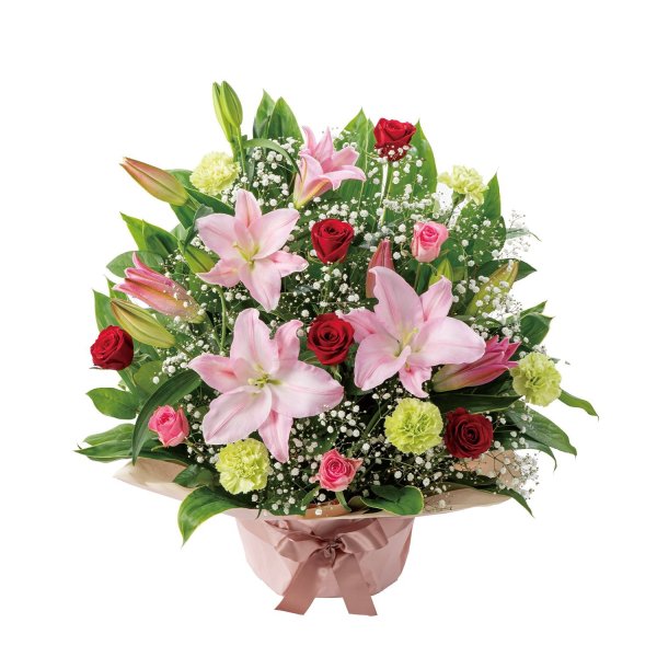 画像2: ユリとバラのプレミアムアレンジメント (2)