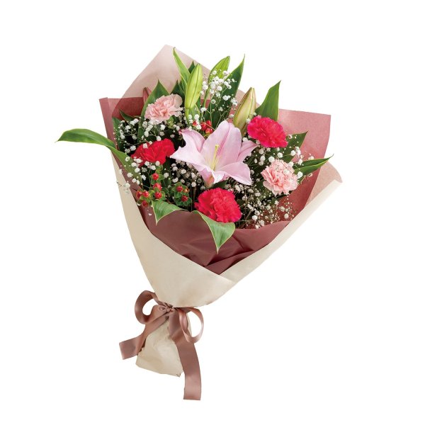 画像2: ピンクユリの花束 (2)