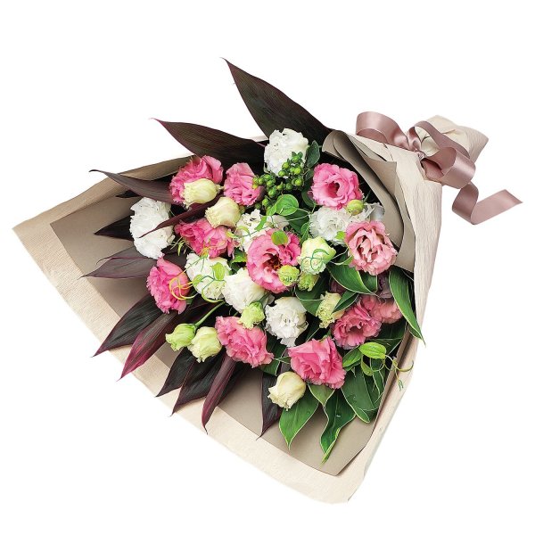 画像1: ＜2026年9月おすすめ商品＞2色トルコキキョウの花束(全国) (1)