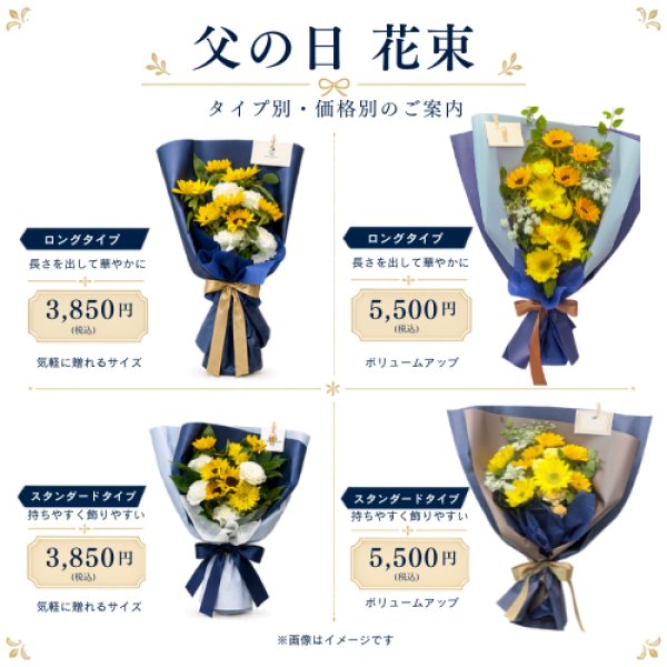 画像1: 父の日限定！ひまわりメインの花束 (1)