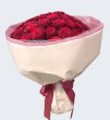 画像2: 10月赤バラ50本の花束　コンパクトタイプ【ピンク系ラッピング】 (2)