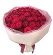 画像1: 10月赤バラ50本の花束　コンパクトタイプ【ピンク系ラッピング】 (1)