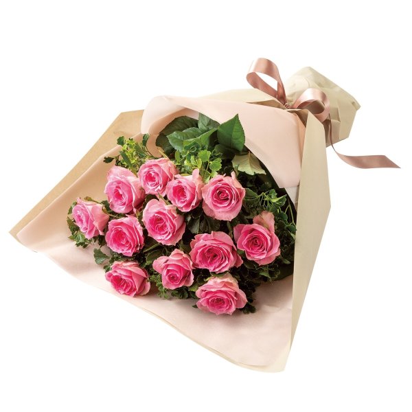 画像1: ＜11月おすすめ商品＞ピンクバラの花束(全国) (1)